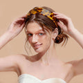 ÉCLAT Tortoise Shell Headbands for Women, Wide Leopard Headbands with Teeth for