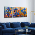 HTTART Blue Iris Flower Oil Painting Wall Art Van Gogh Style 12x16 Set of 3 by Deal US