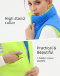 Xeoxarel Women's Reversible Puffer Cropped Vest Full Zip Sleeveless Green Blue M by Deal US
