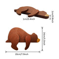 Fcimu Woodland Nursery Decor Black Bear Wooden Sleeping Bear Brown by Deal US