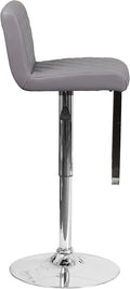 Flash Furniture Set of 2 Contemporary Gray Vinyl Adjustable Height Barstool by Vanessa Jane