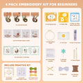 4 Pack Beginner Embroidery Kits DIY Starter Kit w Hoop Threads Tools by Deal US