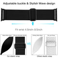 Lerobo Compatible with Apple Watch Band 44mm 46mm Series 11 10 9 8 SE Ultra 3 2 1 42mm 45mm 49mm for Men iWatch Bands Womens Series 7 6 5 4 3 SE2 SE3, Elastic Nylon Solo Loop Sport Strap, Black
