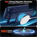 Magnetic Case for iPhone 17 Pro Max 6.9" Dark Blue Translucent Matte Cover by Merch Section