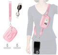 Gowjaw Pink Crossbody Lanyard Teacher Phone Strap with ID Window Keyring by Deal US