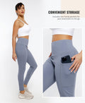 Cosmolle High Waisted Yoga Leggings with Pockets Grey Size L by Deal US