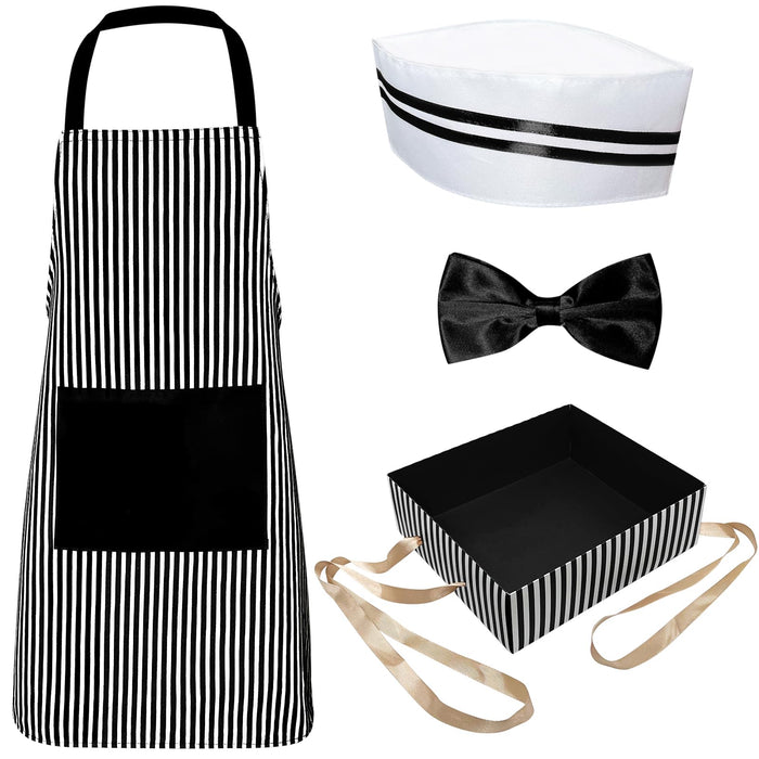 Generic 4pcs 1950s Hot Dog Vendor Halloween Costume Black Size Tall by Deal US