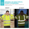 RadiantGear Hi-Vis Safety Hoodie Class 3 Reflective Yellow Size M by Deal US