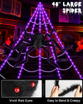 ECOHDT Brighter Spider Webs Halloween Lights 250 Purple LED 16.4Ft 8 Modes by Deal US