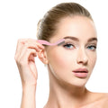 5 Pack Folding Eyelash Comb, Eyelash Separator Tool Eyebrow Comb Metal Teeth Professional Tool for Lash Brow, Pink