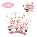 PHOGARY 3 PCS Strawberry Tablecloth Plastic Party Decor Pink 108x54in by Deal US