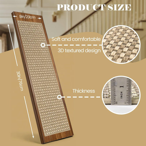 DEXDE 4-Pack Non-Slip Chenille Linen Stair Treads 9x30 Beige by Deal US