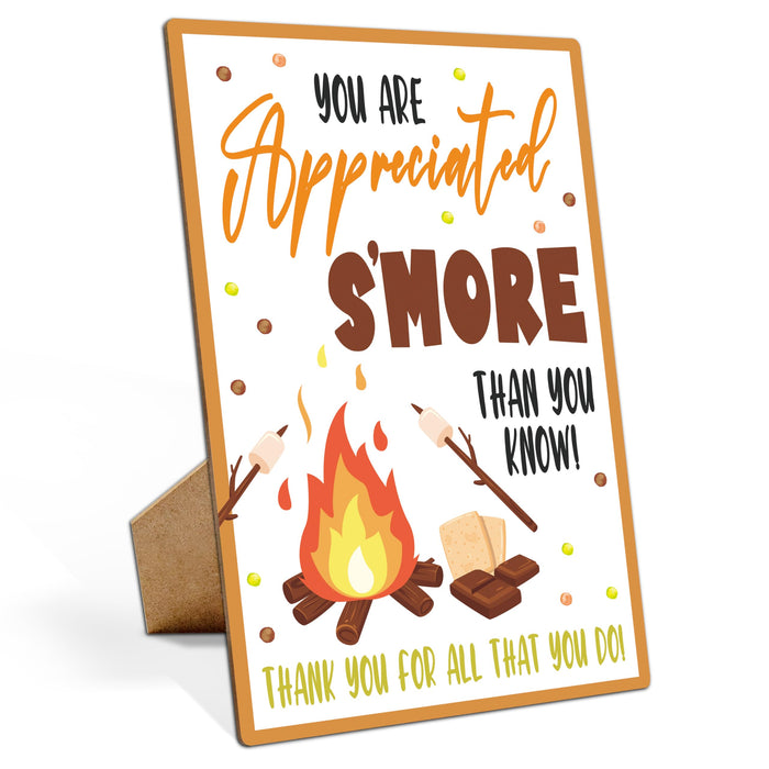 Muruseni Appreciated Smore Fall Party Sign 8x11 Wooden with Stand by Deal US
