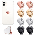 Phone Finger Ring Grips 8 Pack — Adhesive Heart Hook Loop Stand for DIY Hanging,