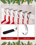 Minetom Christmas Stocking Holders Set of 6 Metal Mantle Hooks Silver by Deal US