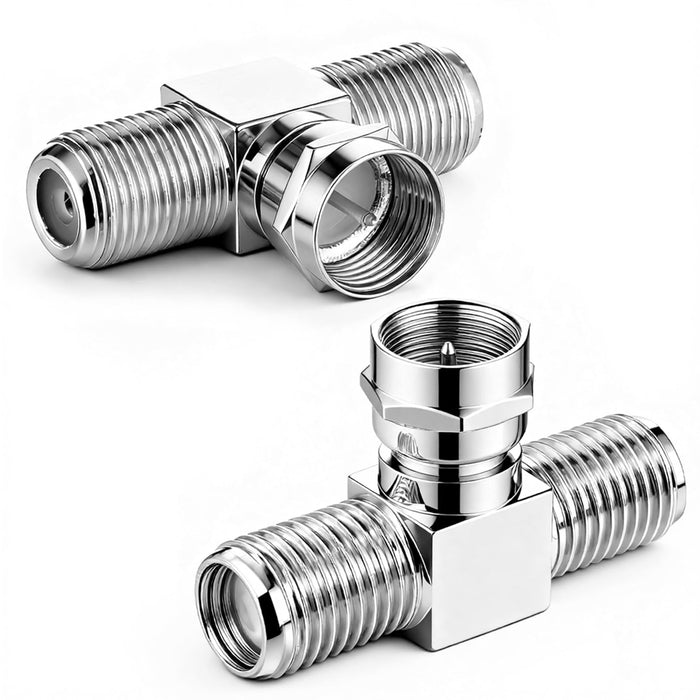 Coaxial Cable Splitter, Zinc Alloy Tv Splitter 2 In 1 Out F Type Rg6 Male To 2 F