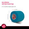 Cramer Eco-Flex Self-Stick Stretch Tape Teal 2"x5yd Single Roll by Deal US