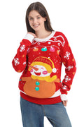 MGparty Women's Ugly Christmas Sweater Light Up Pullover Red Size M by Deal US