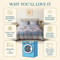 DaDa Bedding White Blue Floral Paisley Quilt Set by DaDalogy Bedding Collection
