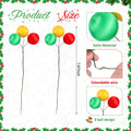 Suncalla Christmas Tree Ball Picks Satin Red Green Gold 7.9'' 12 Pcs by Deal US