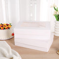 JCD 12pcs Cake Boxes 14x10x4in White Bakery Window Quarter Sheet by Deal US