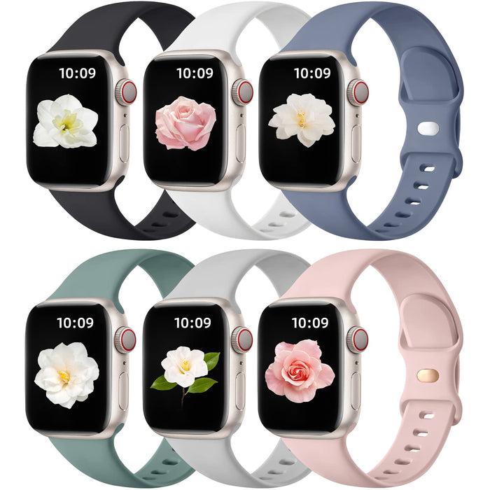 Watch Band 38Mm 40Mm 41Mm 42Mm 44Mm 45Mm 46Mm 49Mm Women Men, 6 Pack Silicone Sp