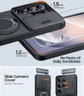 Magnetic Case for Samsung Galaxy S26 Ultra with Ring Stand Slide Camera Cover Screen Protector Black by Merch Section
