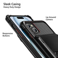 with iPhone 15 Case with Card Holder, 4-Card Dual Layer Heavy Duty Sh