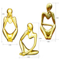 Lgmamob Thinker Gold Resin Decor Statue Small Sculpture Art Deco Figurine by Deal US