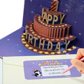 CANREVEL 3D Pop Up Fireworks Birthday Card LED Music Orange Cake Color by Deal US