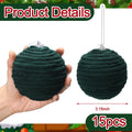 Soulchen 15 Pcs 3.15" Large Green Velvet Flocked Christmas Balls Ornaments by Deal US