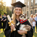Haakong Graduation Costume for Dog, Graduation Gown Pet Outfit Accessory for Small Dogs and Cats Graduation Party Dress