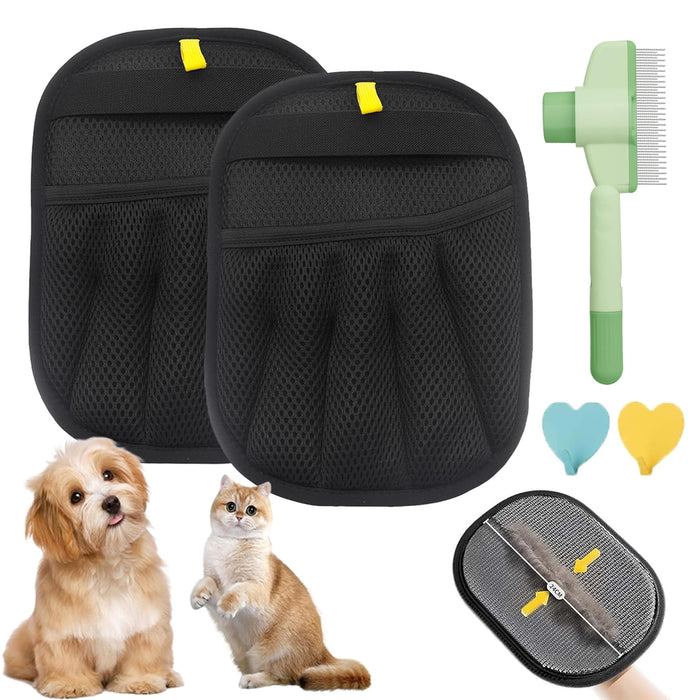 Kinhzrude Pet Hair Remover Gloves, Electrostatic, Reusable, 2 Pack by Deal US