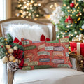 RABUSOFA Christmas Pillow Cover Red Lumbar Cushion 12x20 Inch Pack of 1 by Deal US