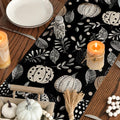 Artoid Mode Harvest Pumpkin Darkness Floral Table Runner Black 13x90 Inch by Deal US