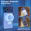 Magnetic Slim Case for iPhone 17 Pro Max Deep Blue Frameless Clear Matte MagSafe Compatible by Merch Section