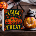 Hijie Halloween Wooden Pumpkin Sign Spooky Home Decor 5x5 Inches TREAT by Deal US