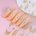 Kikonoke 12 Sheets Laser Butterfly Nail Stickers White Silver Gold 3D Decals by Deal US