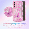 Wave Butterfly Case for Samsung Galaxy A16 4G/5G Case, Pretty Bling Star Butterf