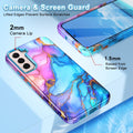 for Samsung Galaxy S22 5G Case,Marble Pattern 3 in 1 Heavy Duty Shockproof Full