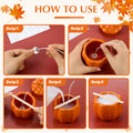 Sliner 2 Pcs 7oz Ceramic Pumpkin Jar Candle Holder Orange Fall Decor by Deal US