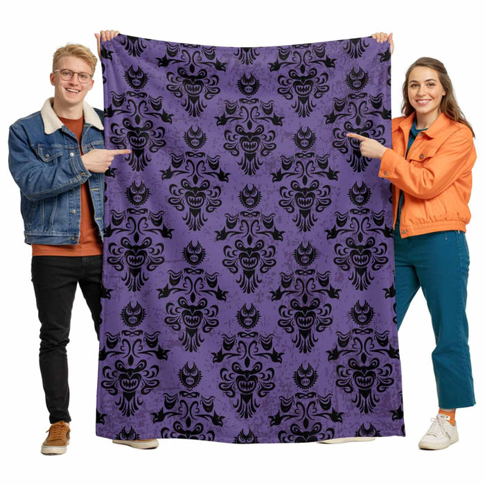 Zadaling Haunted House Halloween Throw Blanket Fleece Cozy 40x50 Purple Black by Deal US