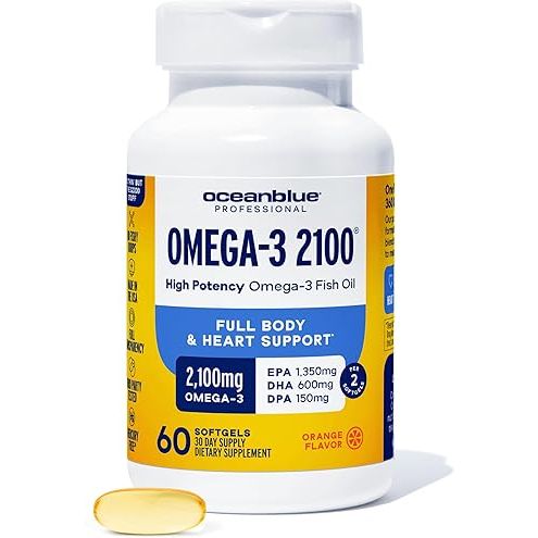 Ocean Blue Professional 2100 Omega-3 Minis – 2100mg Fish Oil, Orange Flavor by Pasteur Pharmacy