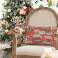 RABUSOFA Christmas Pillow Cover Red Lumbar Cushion 12x20 Inch Pack of 1 by Deal US