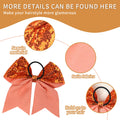 Xepeelo 2Pcs Orange Glitter Bow Elastic Hair Ties Bands Ponytail Holder 1 Count by Deal US