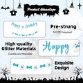Vofrise Blue Halloween Birthday Banner Glitter Bow Tie Ghost Garland by Deal US