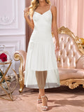 Wenrine Women's Summer Spaghetti Strap Maxi Dress White Size L by Deal US