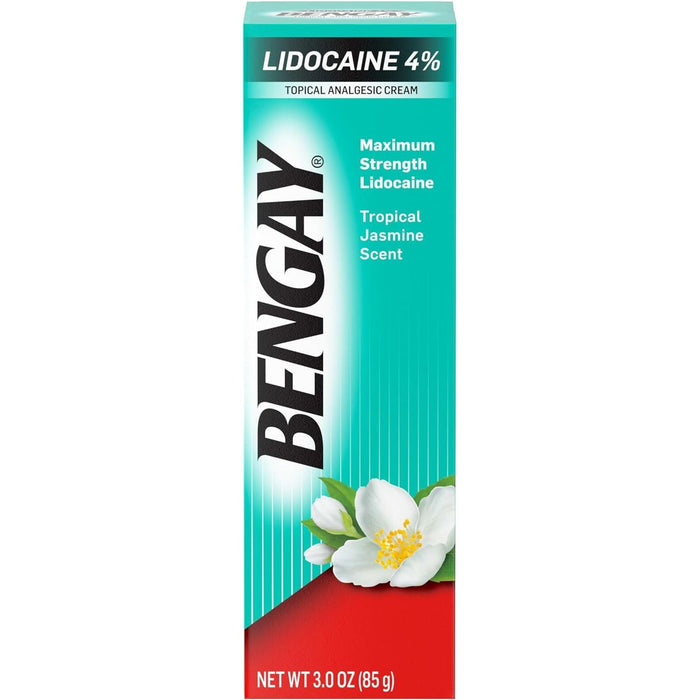 Bengay Maximum Strength Lidocaine Topical Analgesic Cream, Tropical Jasmine Scent 3 Oz by Pasteur Pharmacy