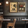 HTTART Vintage Coffee Canvas Wall Art 12x16 Set of 2 Retro Brown by Deal US