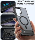 Magnetic Case for Samsung Galaxy S23 Ultra with Invisible Stand Military Grade Protection Black by Merch Section